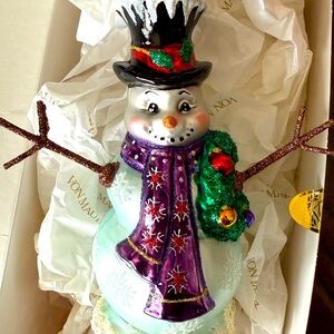 RETIRED 2001 Christopher Radko "In The Meadow" snowman ornament